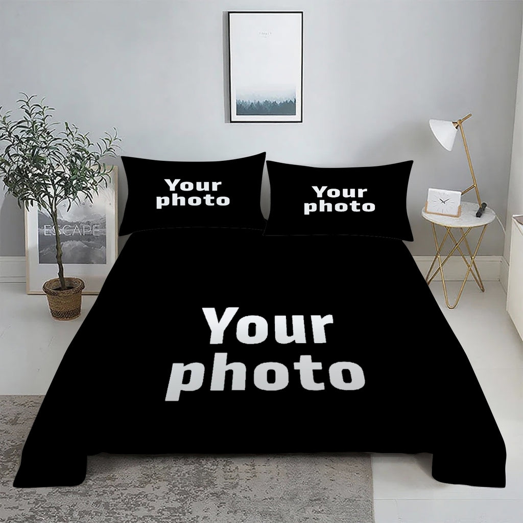 Custom Photo Polyester Fitted & Flat Sheet Set