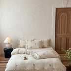 French Cottagecore Striped Cotton Bedding Set
