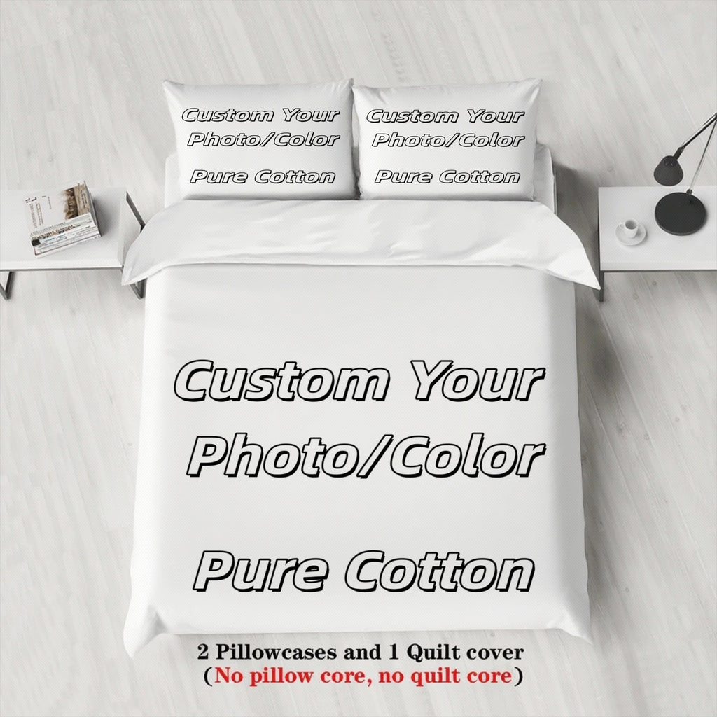 Custom Photo 100% Cotton Duvet Cover Set