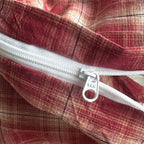 Vintage Red Plaid Washed Cotton Duvet Cover Set