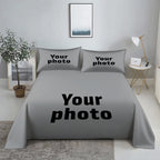 Custom Photo Polyester Fitted & Flat Sheet Set