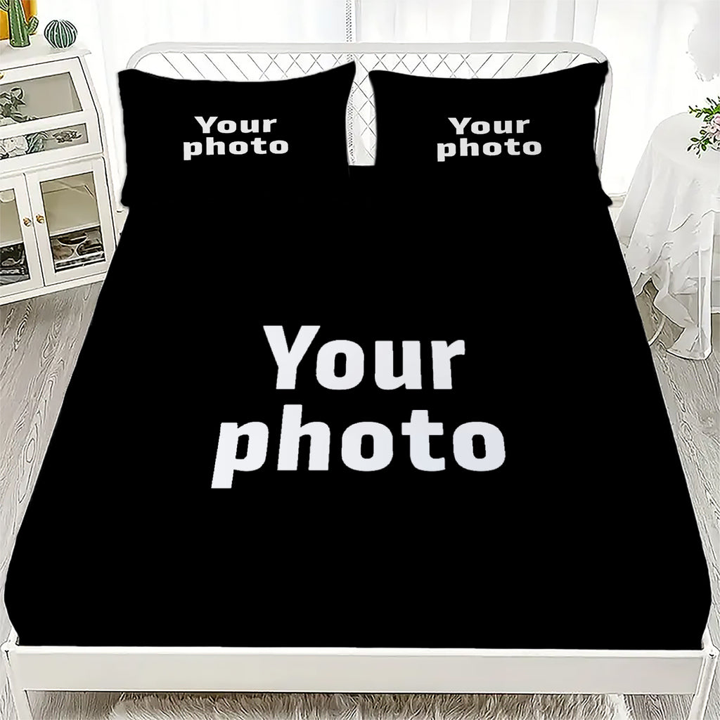 Custom Photo Polyester Fitted & Flat Sheet Set