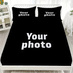 Custom Photo Polyester Fitted & Flat Sheet Set