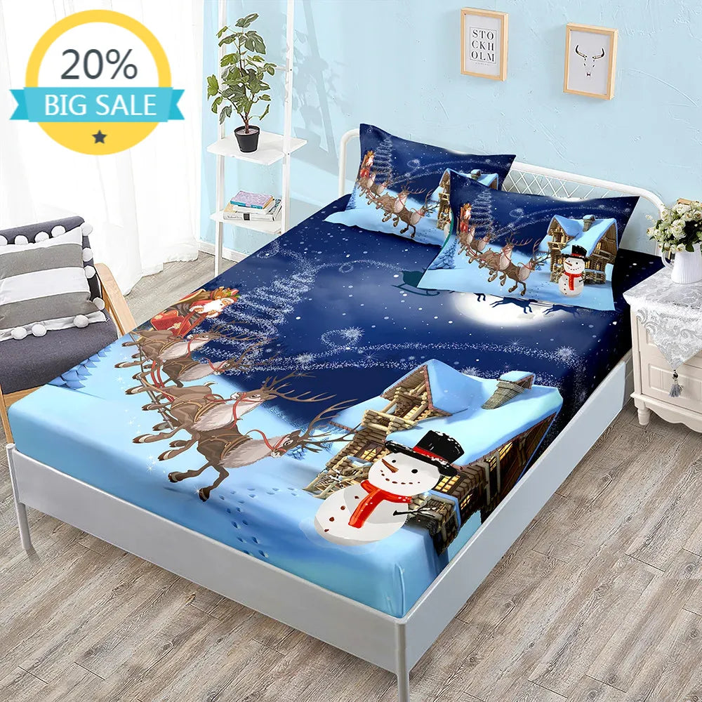 Christmas Snowflake Fitted Sheet Set