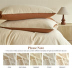 Cream Textured Washed Cotton Duvet Cover Set