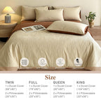 Cream Textured Washed Cotton Duvet Cover Set
