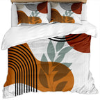Mid Century Modern Duvet Cover Set King Abstract Geometric Balance Shapes Rainbow Sun Circles Boho Comforter Cover Bedding Sets