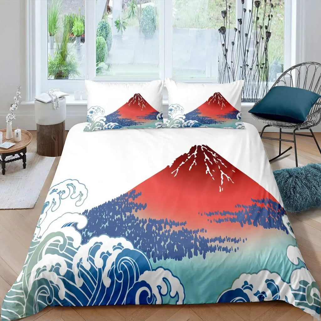 Mount Fuji & Cherry Blossom Duvet Cover Set