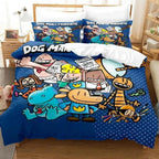 Cartoon Dog & Hero Kids Duvet Cover Set