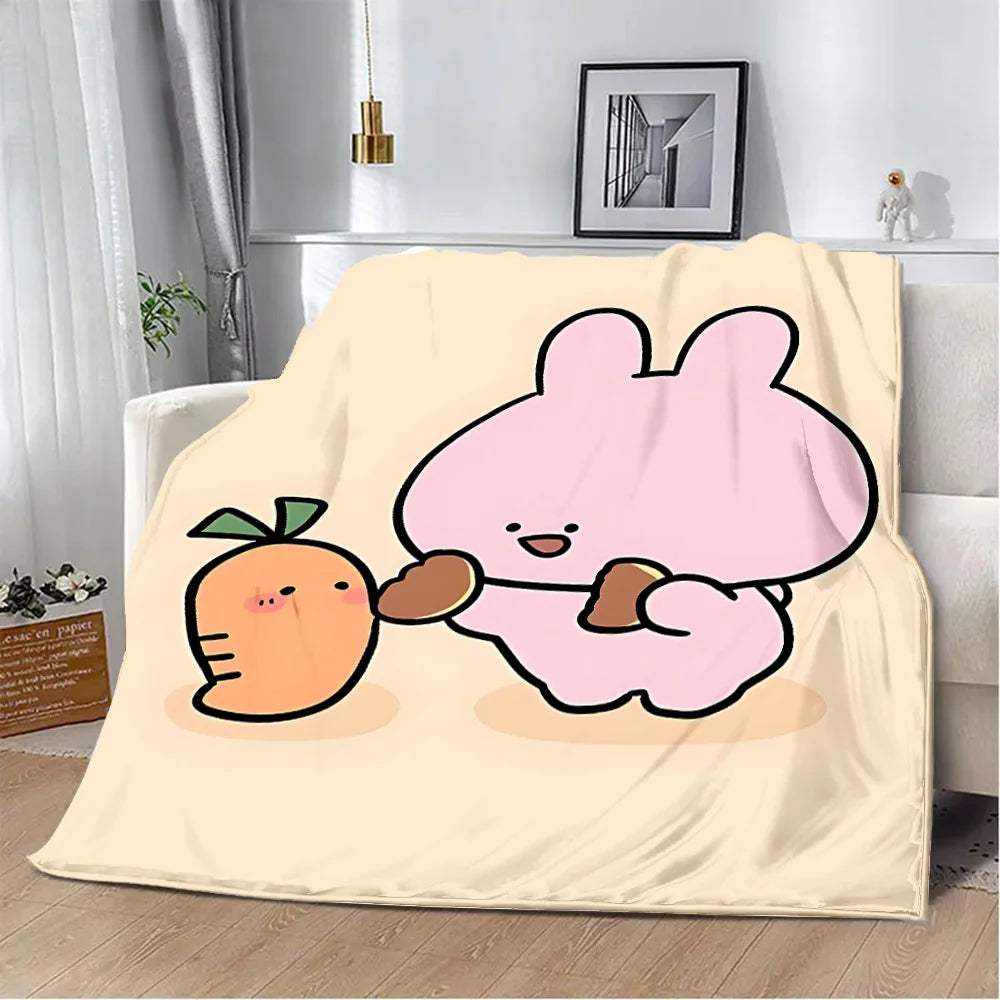 Cute Asamimi Soft Printed Throw Blanket