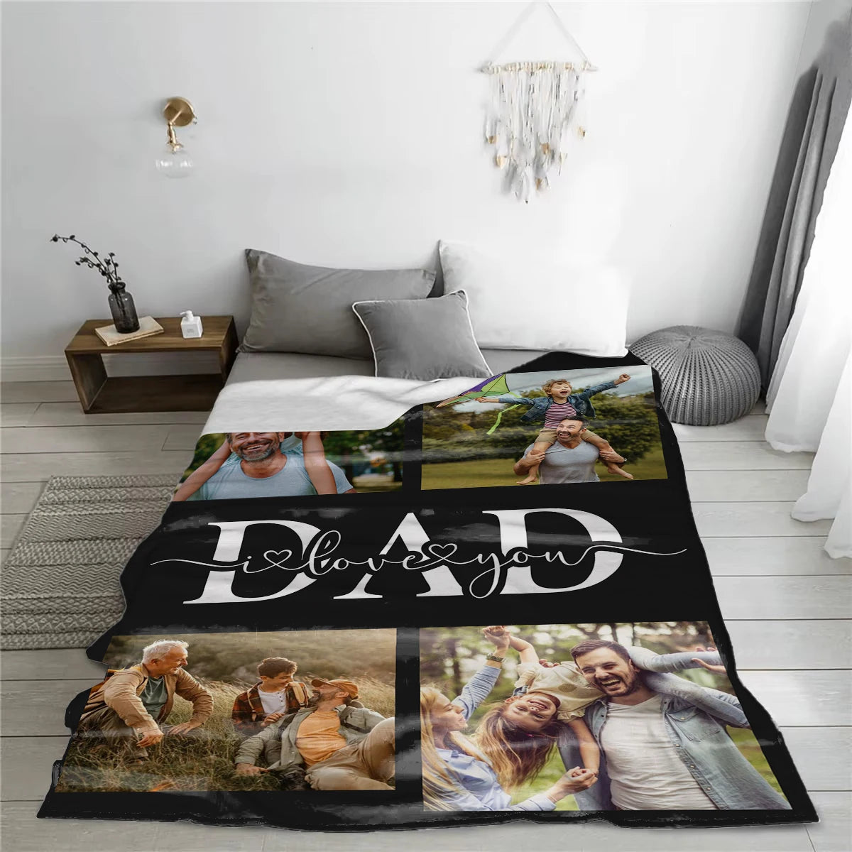 Custom Photo Blanket for Dad - Father's Day Gift