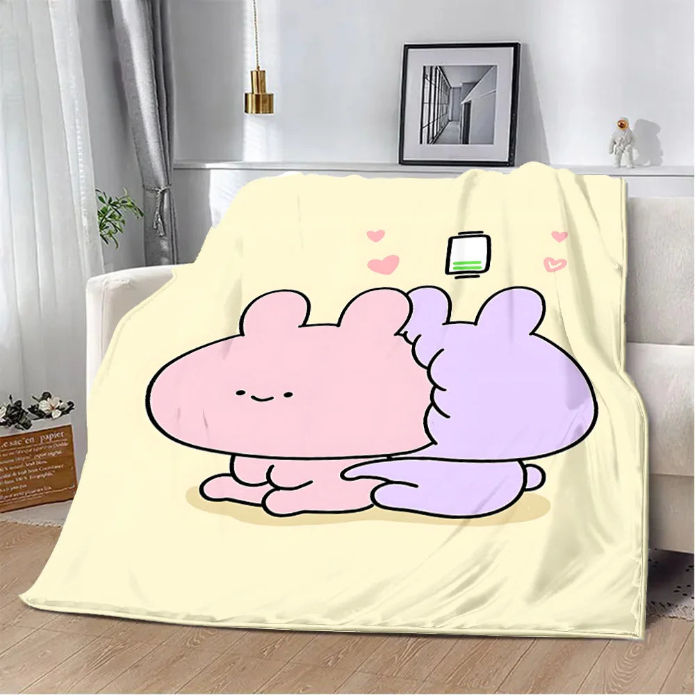 Cute Asamimi Soft Printed Throw Blanket