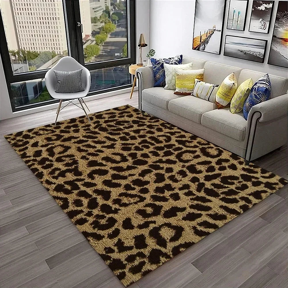 Leopard Print Area Rug for Bedroom & Living Room