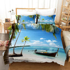 Tropical Island & Palm Tree Duvet Cover Set
