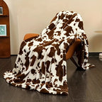 Soft Cow Print Flannel Throw Blanket