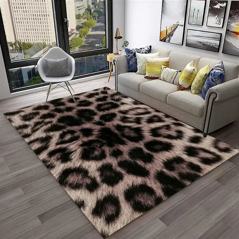 Leopard Print Area Rug for Bedroom & Living Room