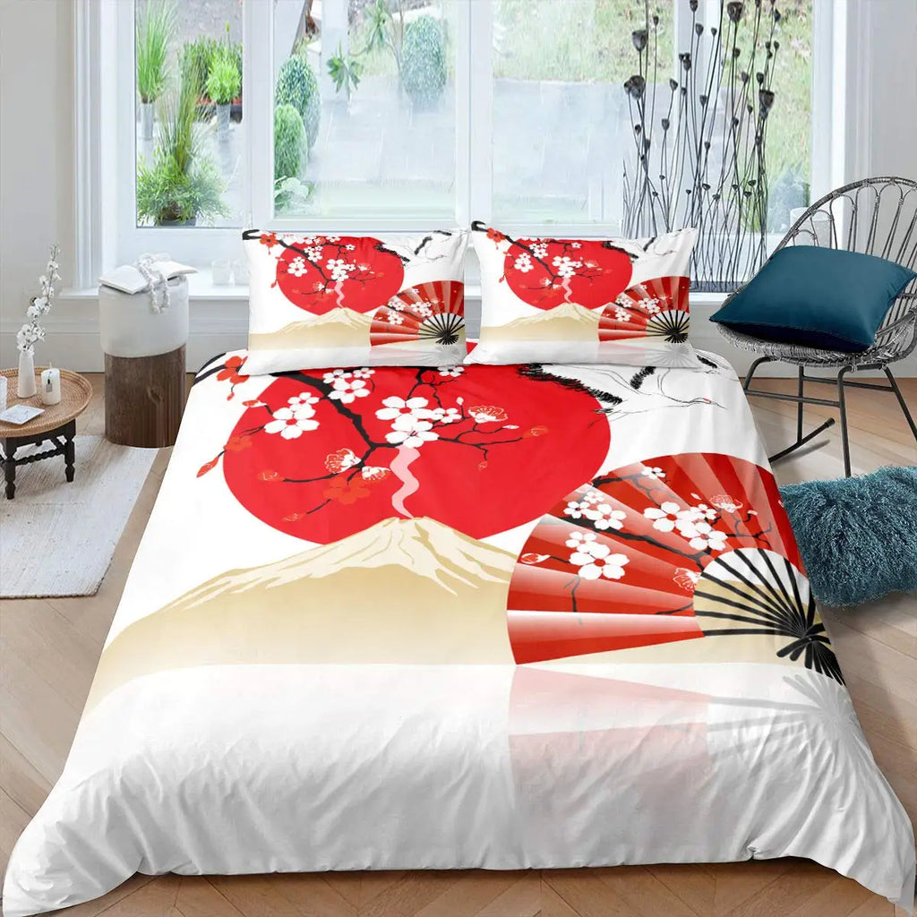 Mount Fuji & Cherry Blossom Duvet Cover Set