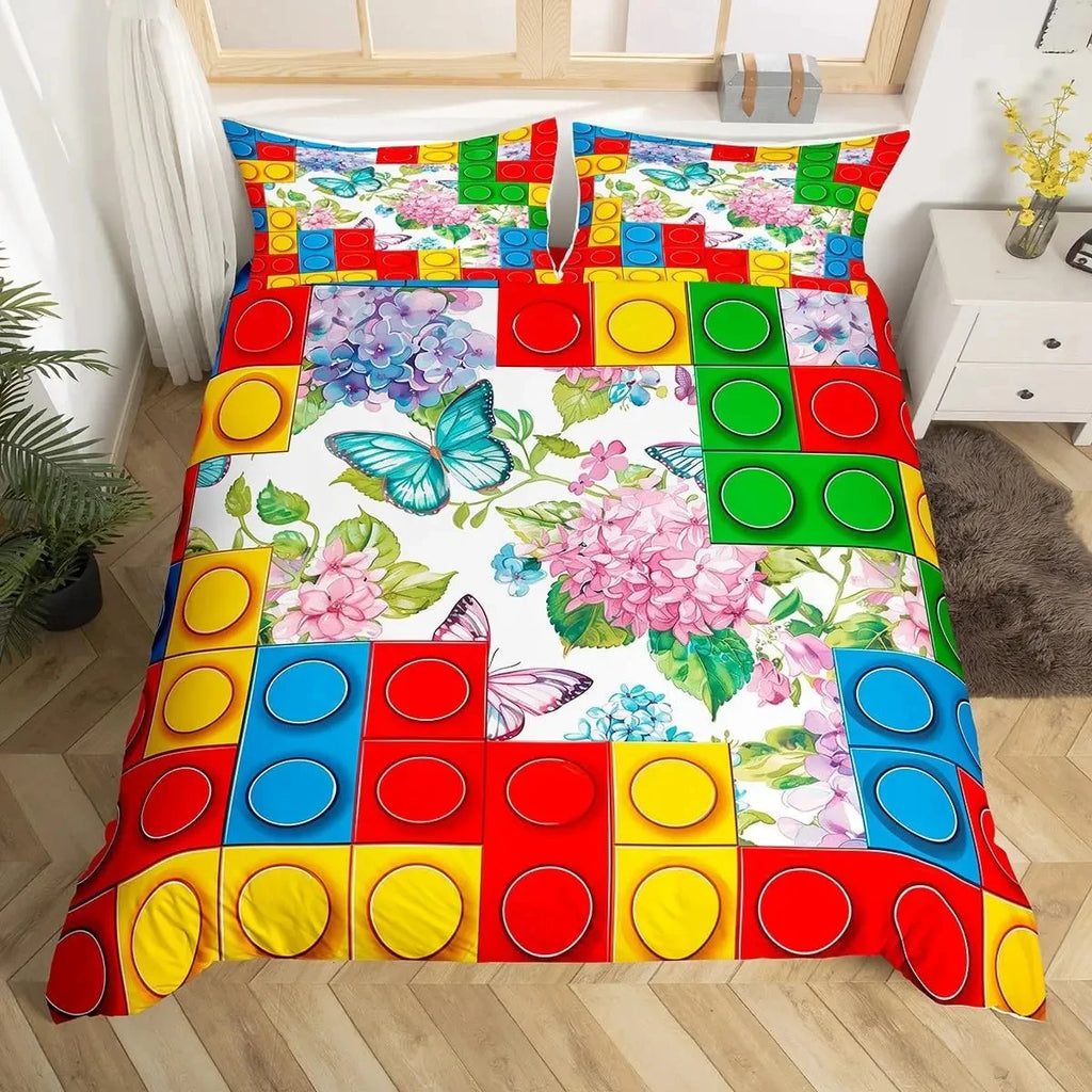 Colorful Building Blocks Kids Duvet Cover Set