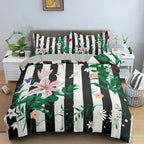 TOP Stripe Geometric Bedding Set Breathable Duvet Cover With Pillowcase Adults Queen King Size Quilt Cover Home Textiles