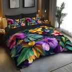 Floral & Leaf Digital Print Duvet Cover Set