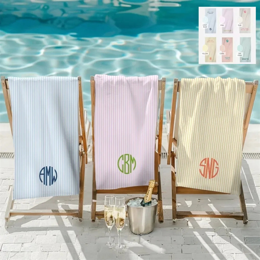Custom Photo & Name Microfiber Beach Towel