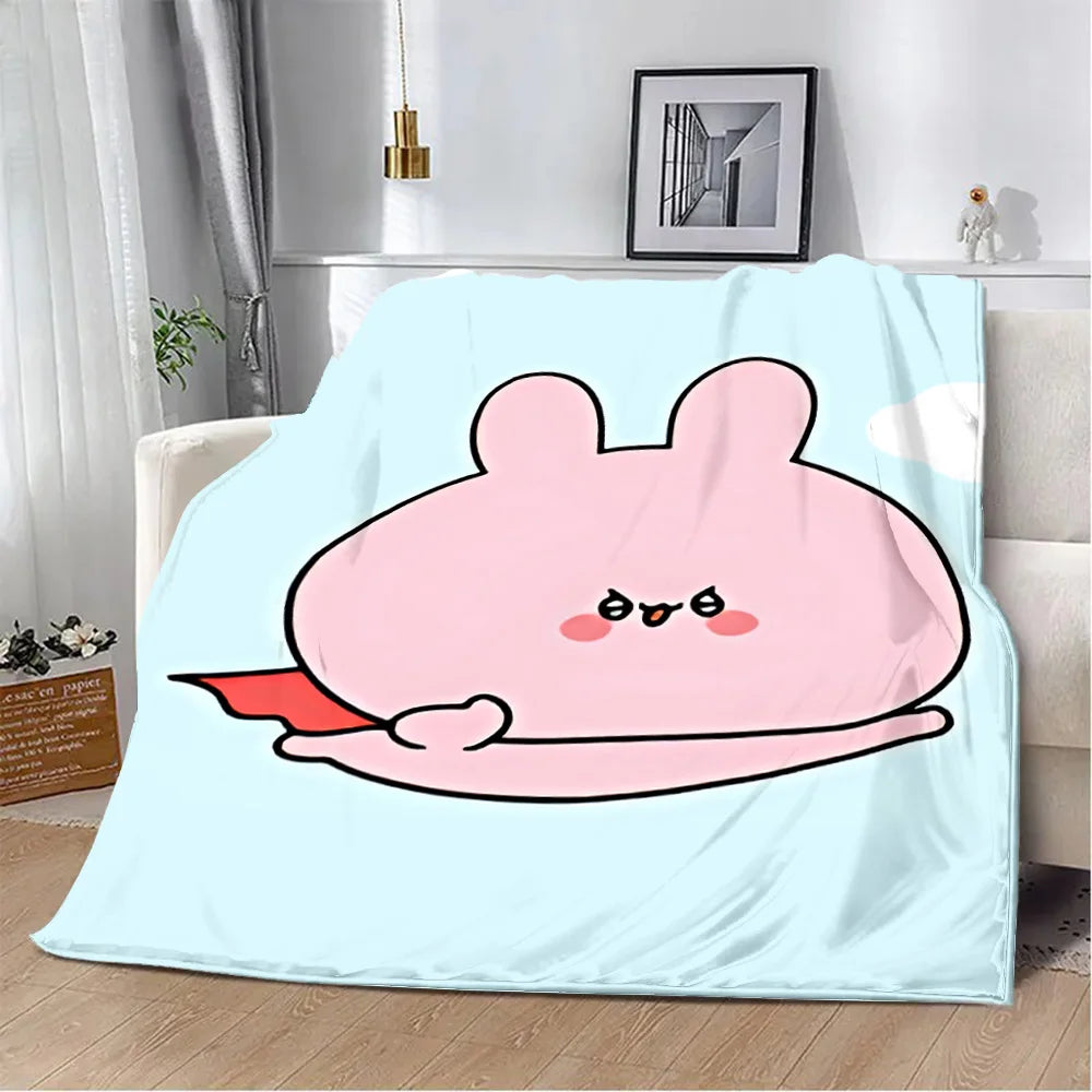 Cute Asamimi Soft Printed Throw Blanket