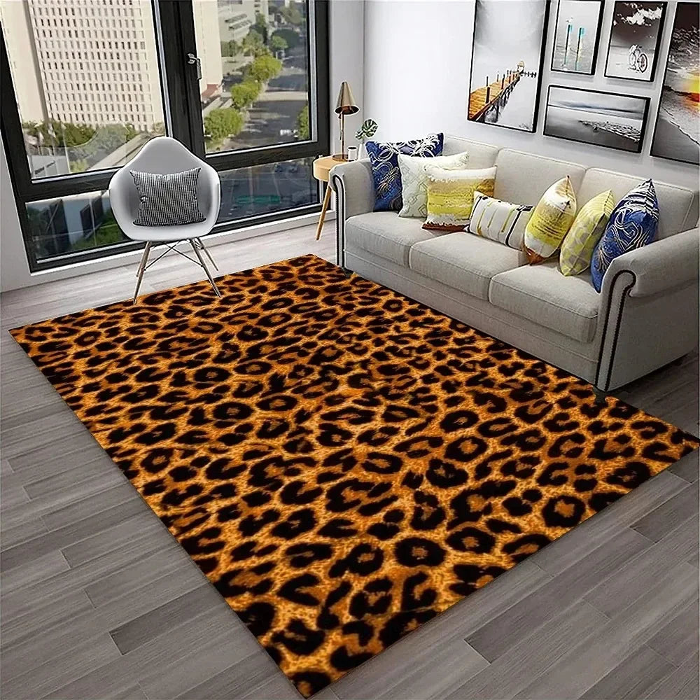 Leopard Print Area Rug for Bedroom & Living Room