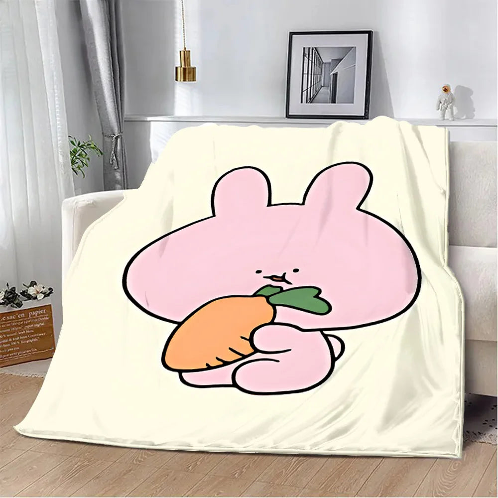 Cute Asamimi Soft Printed Throw Blanket