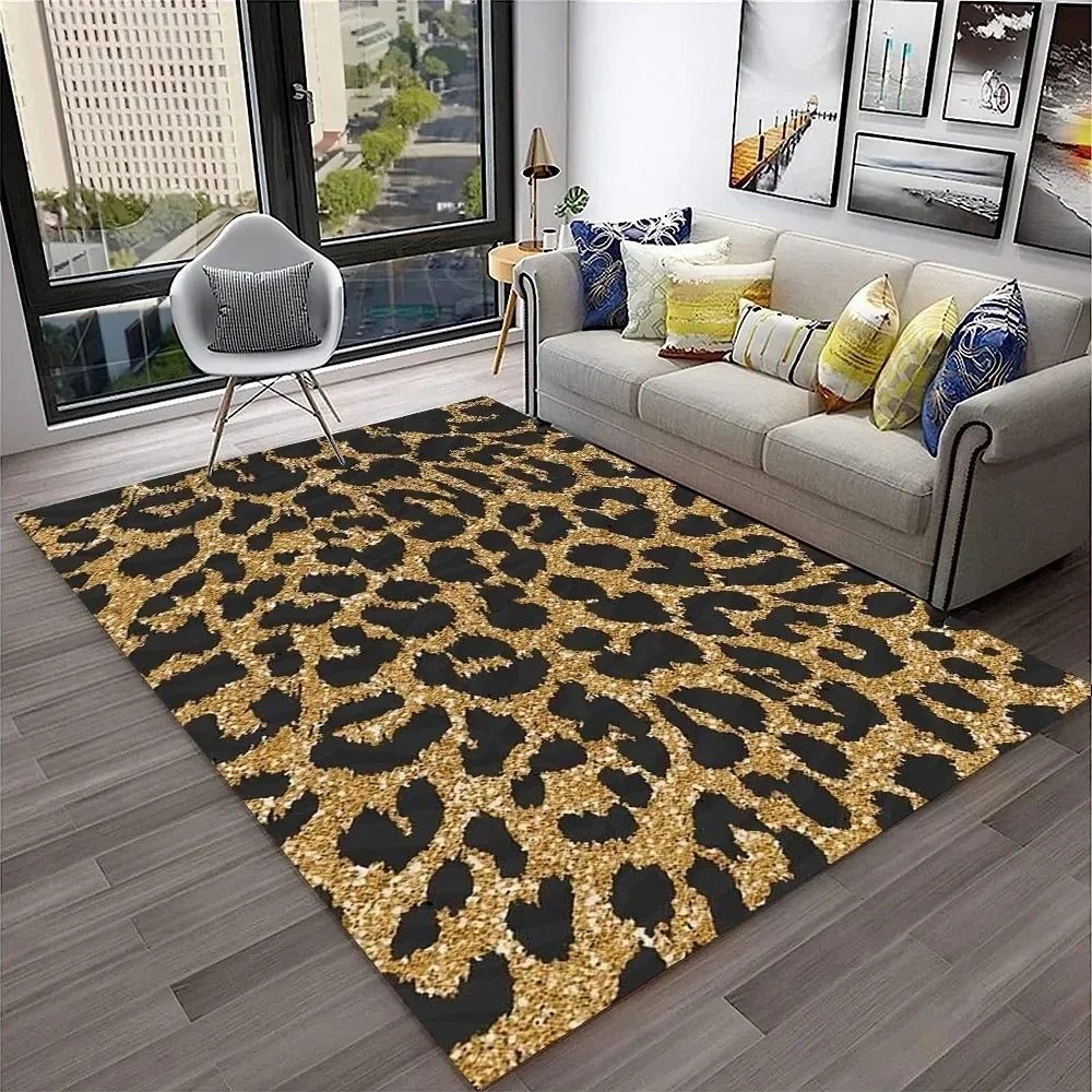 Leopard Print Area Rug for Bedroom & Living Room