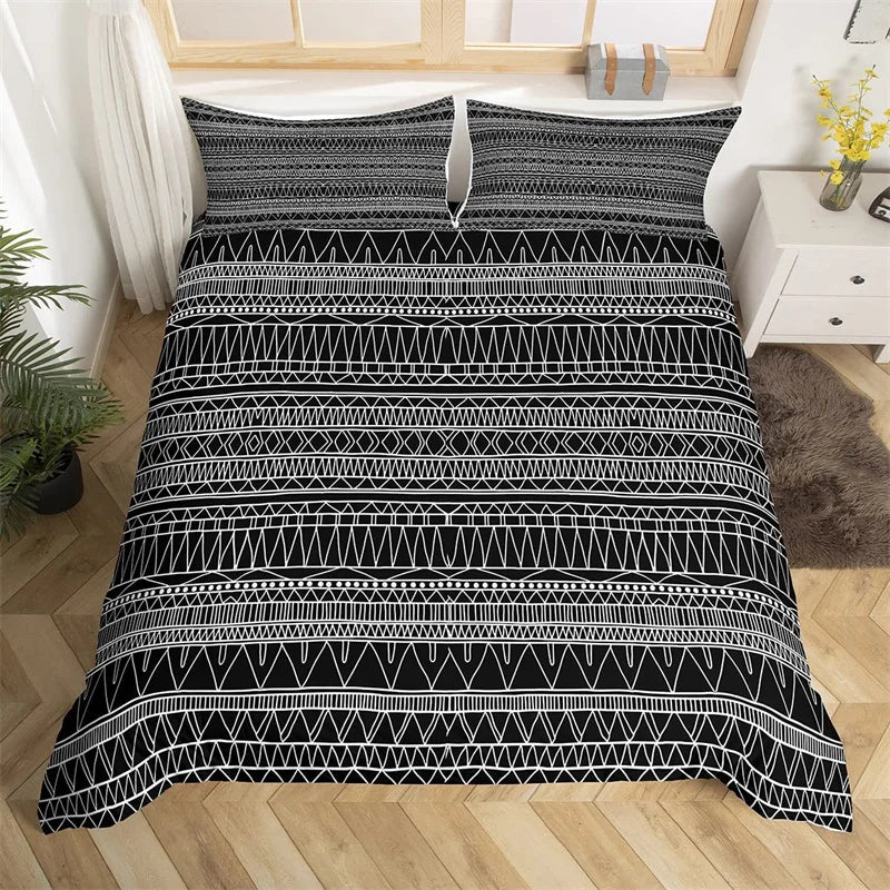 Bohemian Floral Duvet Cover Paisley Mandala Comforter Cover Microfiber Geometry Aztec Mexican Style Bedding Set Twin Queen Size