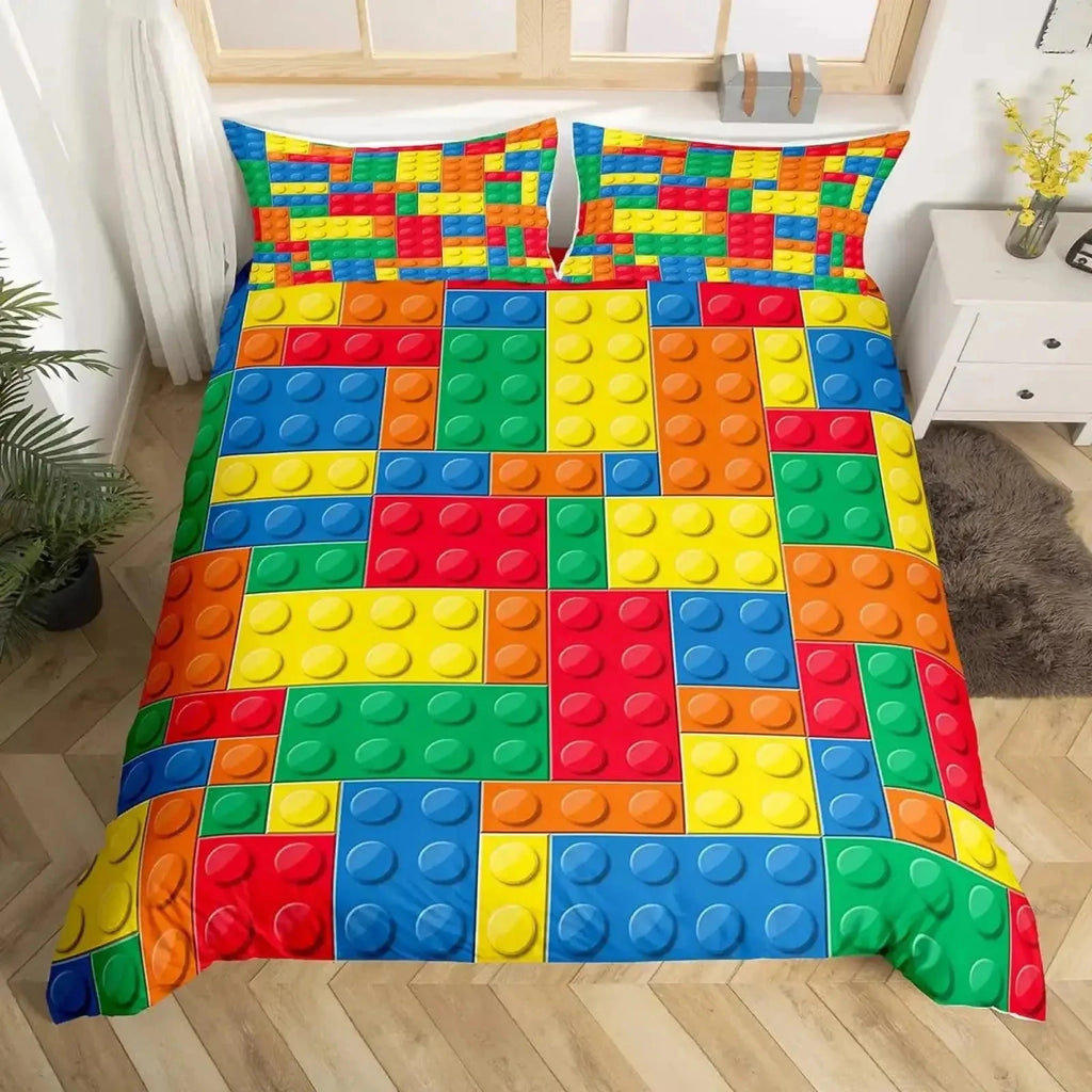 Colorful Building Blocks Kids Duvet Cover Set