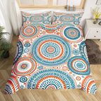 Bohemian Floral Duvet Cover Paisley Mandala Comforter Cover Microfiber Geometry Aztec Mexican Style Bedding Set Twin Queen Size