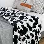 Soft Cow Print Flannel Throw Blanket