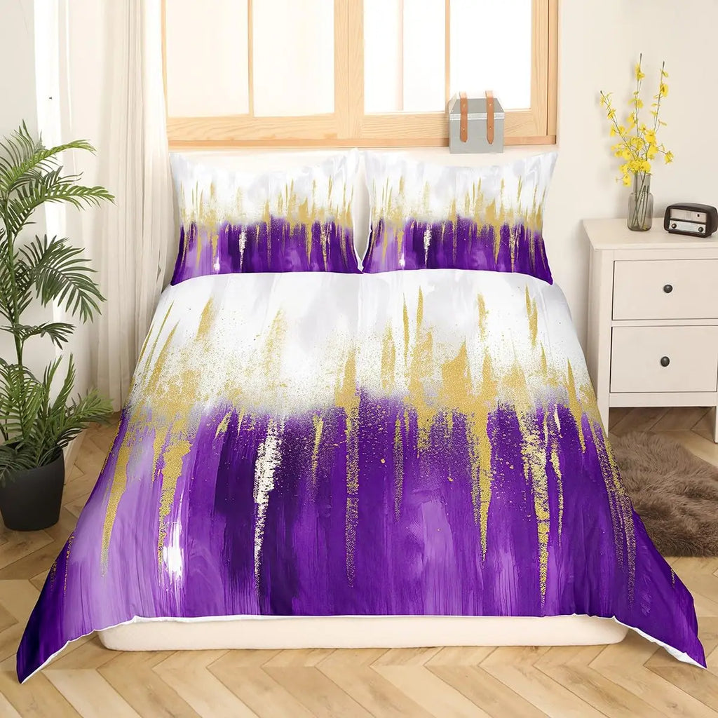 Rainbow Stripes Duvet Cover King Queen Visual Abstraction Bedding Set Optical Illusion Comforter Cover Geometric Quilt Cover