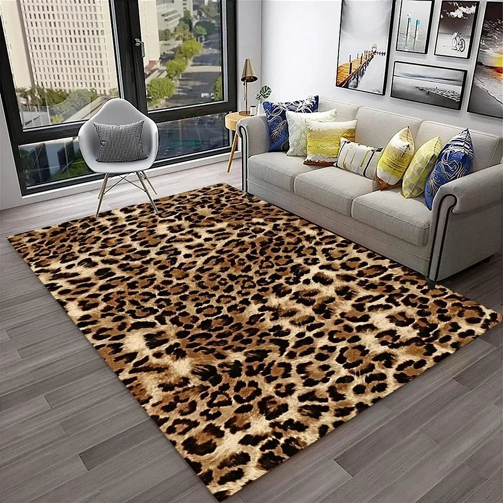 Leopard Print Area Rug for Bedroom & Living Room