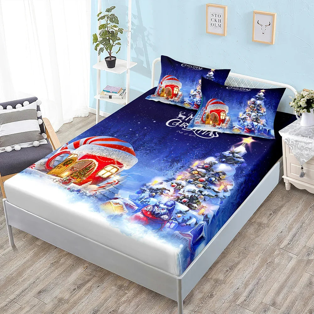 Christmas Snowflake Fitted Sheet Set