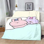 Cute Asamimi Soft Printed Throw Blanket