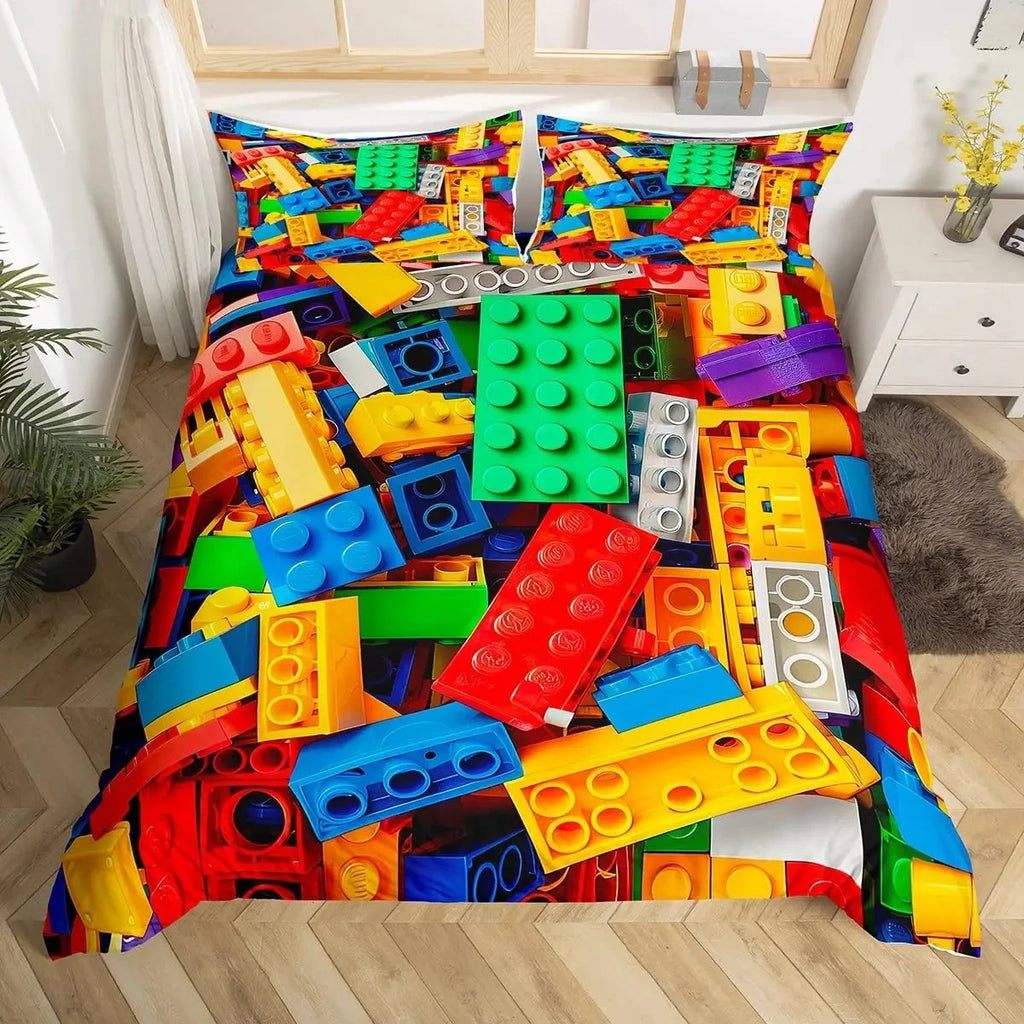 Colorful Building Blocks Kids Duvet Cover Set