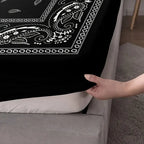 Black Paisley Mandala Deep-Pocket Sheet Set