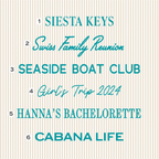 Personalized Towel Monogram Beach Towel Girls Trip Custom Beach Towel Striped Towel with Name Custom Text Towel Preppy Beach