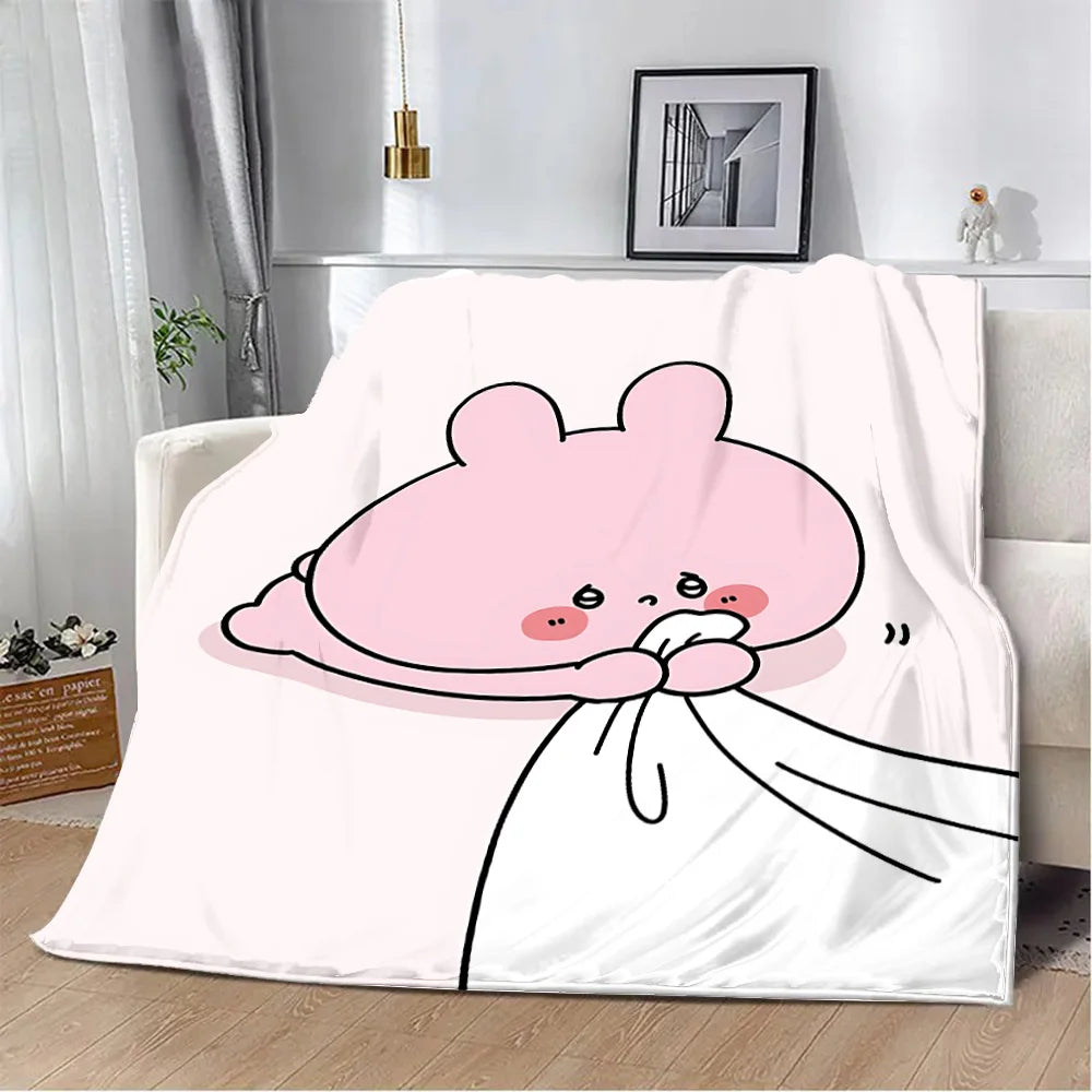 Cute Asamimi Soft Printed Throw Blanket