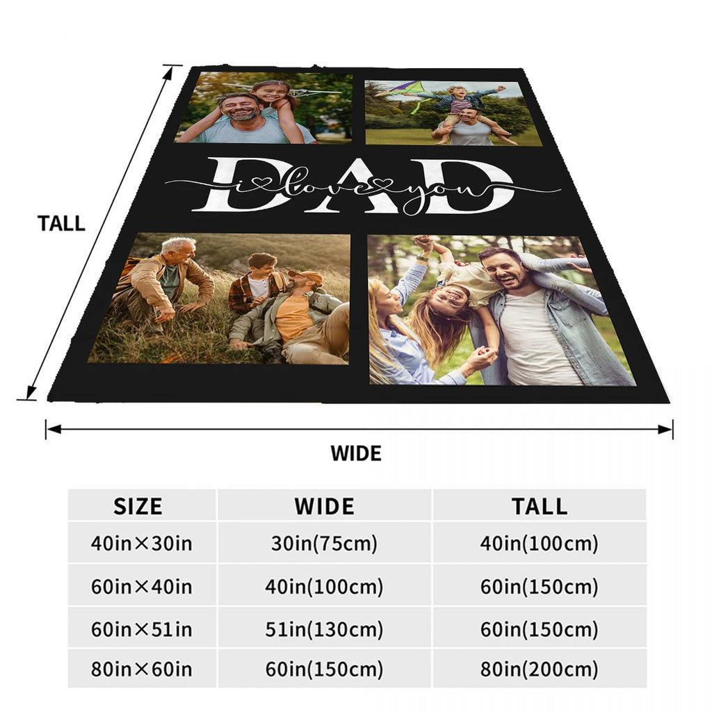 Custom Photo Blanket for Dad - Father's Day Gift