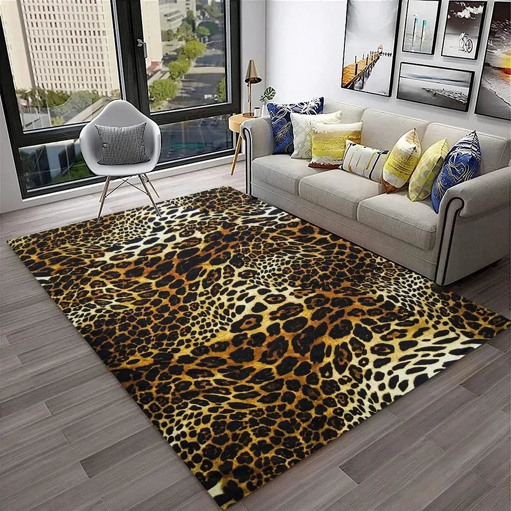 Leopard Print Area Rug for Bedroom & Living Room