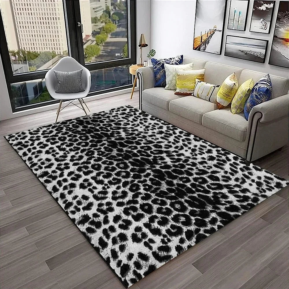 Leopard Print Area Rug for Bedroom & Living Room