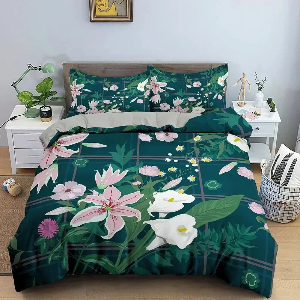 TOP Stripe Geometric Bedding Set Breathable Duvet Cover With Pillowcase Adults Queen King Size Quilt Cover Home Textiles