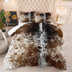 Brown Cow Print Comforter Set Queen King Size, Farmhouse Cow Print Bedding Set With 1/2 Matching Pillowcases Bedroom Decoration