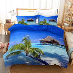 Tropical Island & Palm Tree Duvet Cover Set