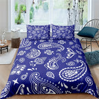 Black Paisley Mandala Boho Duvet Cover Set