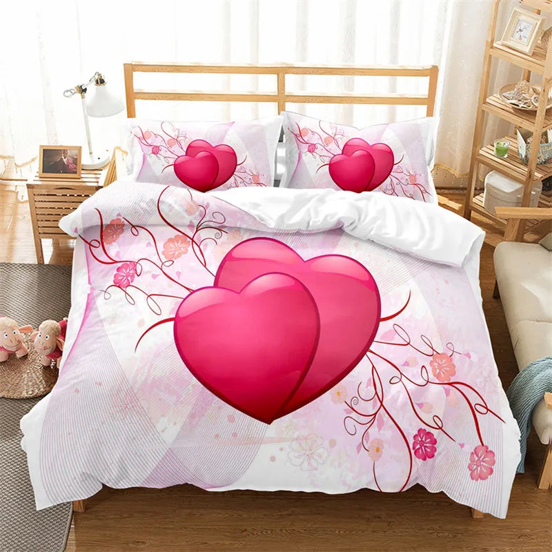 Romantic Love Heart Duvet Cover Set