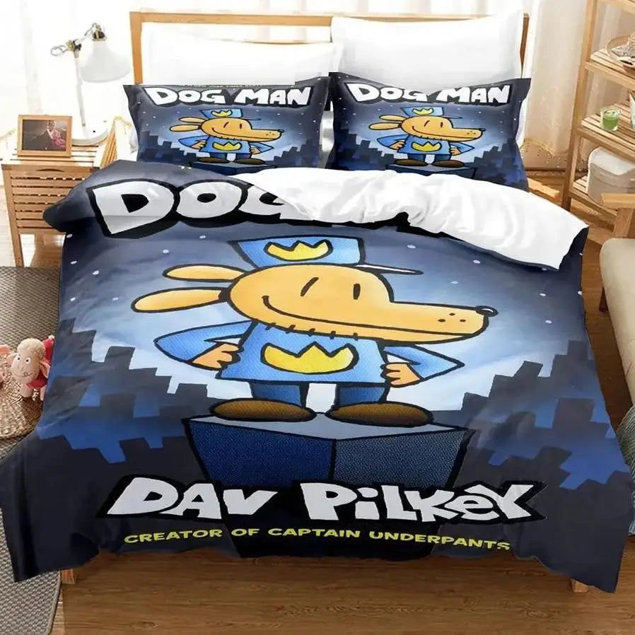 Cartoon Dog & Hero Kids Duvet Cover Set